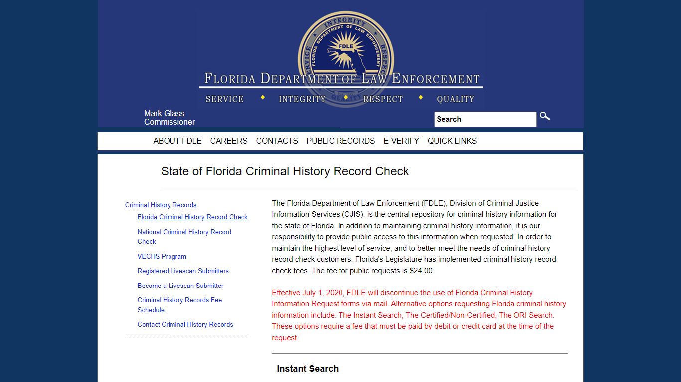 Florida Criminal History Record Check - fdle.state.fl.us